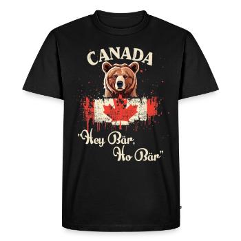 Aventure canadienne avec les ours - T-shirt Premium bio Homme - noir - Devant - Nico (187cm)
