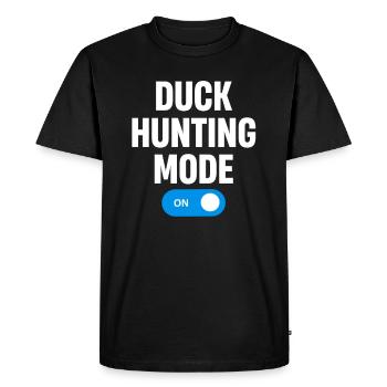 Duck Hunting Mode On Funny Geese Farming Camouflage - Men's Premium Organic T-Shirt - black - Front - Nico (187cm)