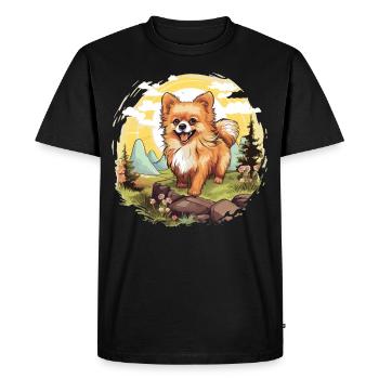 Poméranien - T-shirt Premium bio Homme - noir - Devant - Nico (187cm)
