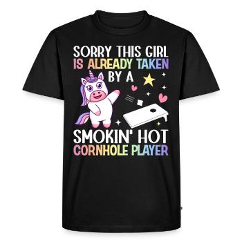 Cornhole Girl Trou de maïs - T-shirt Premium bio Homme - noir - Devant - Nico (187cm)