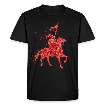 Cheval, cheval, équitation, armure de chevalier médiéval - T-shirt Premium bio Homme - noir - Devant - Nico (187cm)
