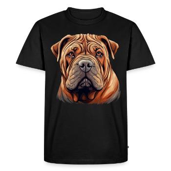 Shar Pei - Men's Premium Organic T-Shirt - black - Front - Nico (187cm)