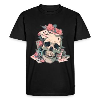 Poker Joueur de poker Jeu de cartes de casino - T-shirt Premium bio Homme - noir - Devant - Nico (187cm)