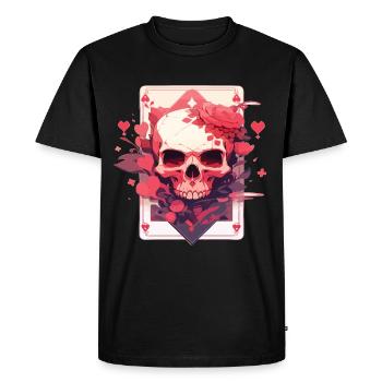 Poker Joueur de poker Jeu de cartes de casino - T-shirt Premium bio Homme - noir - Devant - Nico (187cm)