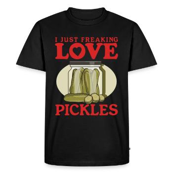 Concombre cornichon cornichon Kukumer concombre cadeau - T-shirt Premium bio Homme - noir - Devant - Nico (187cm)