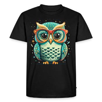 Hibou tribal : unique pour les amoureux des hiboux - T-shirt Premium bio Homme - noir - Devant - Nico (187cm)