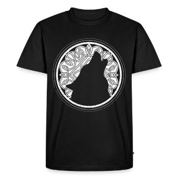 Loup d’Odin loups clin d’œil noeud celtique - T-shirt Premium bio Homme - noir - Devant - Nico (187cm)