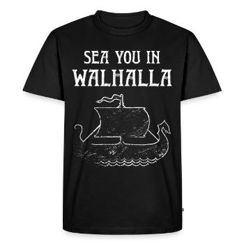 Viking Bateau Longboat Vacances à la plage Vacances d’été - T-shirt Premium bio Homme - noir - Devant - Nico (187cm)