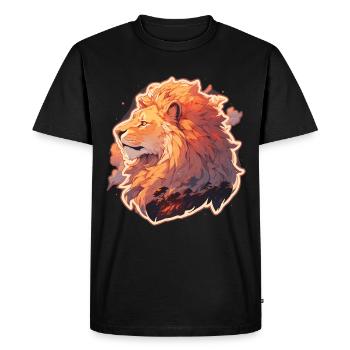 Lion, Chat Sauvage, Tête De Lion, Lion, Bébé, Gros Chat - T-shirt Premium bio Homme - noir - Devant - Nico (187cm)