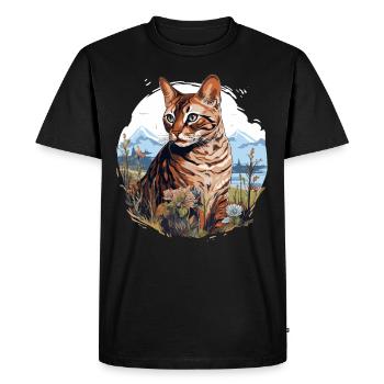 Chat du Bengale - T-shirt Premium bio Homme - noir - Devant - Nico (187cm)