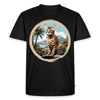 Chat du Bengale - T-shirt Premium bio Homme - noir - Devant - Nico (187cm)