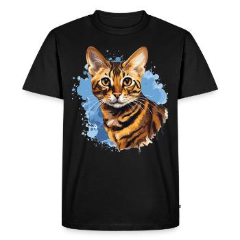 Chat du Bengale - T-shirt Premium bio Homme - noir - Devant - Nico (187cm)