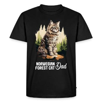 Norwegian Forest Cat - Men's Premium Organic T-Shirt - black - Front - Nico (187cm)