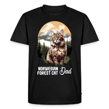 Norwegian Forest Cat - Men's Premium Organic T-Shirt - black - Front - Nico (187cm)