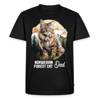 Norwegian Forest Cat - Men's Premium Organic T-Shirt - black - Front - Nico (187cm)