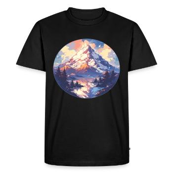 Mountain Mountains Mountain Mountains Mountain Landscape Mountaineer - Men's Premium Organic T-Shirt - black - Front - Nico (187cm)