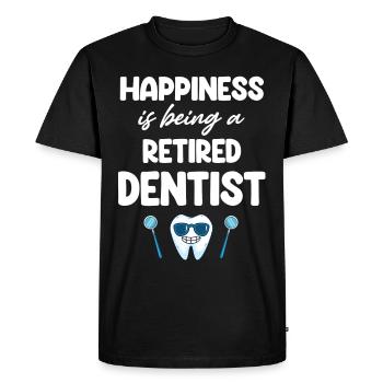 Le bonheur, c’est d’être un dentiste à la retraite, - T-shirt Premium bio Homme - noir - Devant - Nico (187cm)