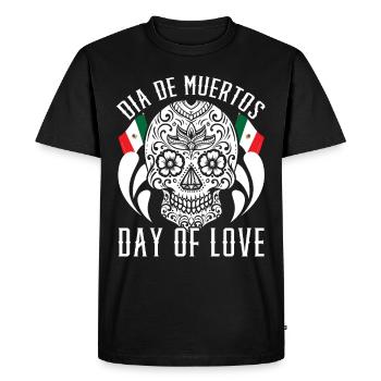 Dia De Muertos Jour de l’amour - T-shirt Premium bio Homme - noir - Devant - Nico (187cm)