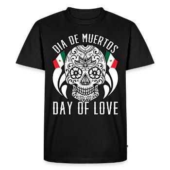 Dia De Muertos Jour de l’amour - T-shirt Premium bio Homme - noir - Devant - Nico (187cm)