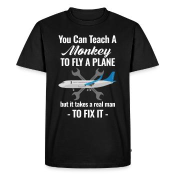 You can teach a monkey to fly an airplane - Men's Premium Organic T-Shirt - black - Front - Nico (187cm)