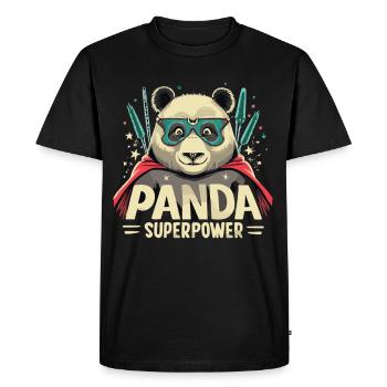 Super-héros panda - T-shirt Premium bio Homme - noir - Devant - Nico (187cm)