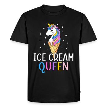 Eiscreme-Mädchen Weibliche Eiscreme-Liebhaberin - Men's Premium Organic T-Shirt - black - Front - Nico (187cm)