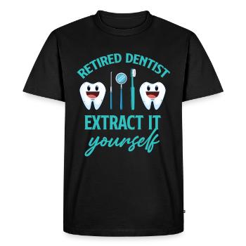 Dentiste à la retraite extrait auto- - T-shirt Premium bio Homme - noir - Devant - Nico (187cm)