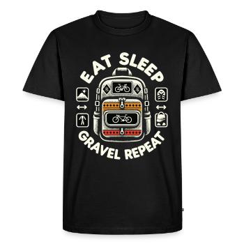 Manger Dormir Gravel Répéter - T-shirt Premium bio Homme - noir - Devant - Nico (187cm)