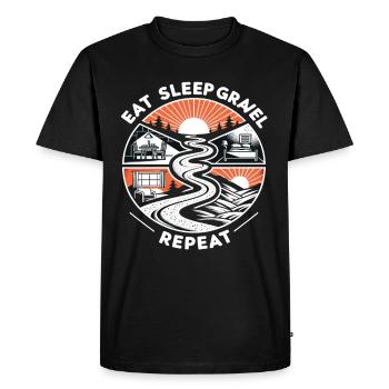 Manger Dormir Gravel Répéter - T-shirt Premium bio Homme - noir - Devant - Nico (187cm)