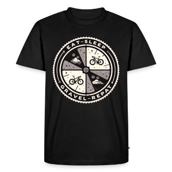Manger Dormir Gravel Répéter - T-shirt Premium bio Homme - noir - Devant - Nico (187cm)
