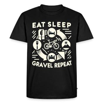 Manger Dormir Gravel Répéter - T-shirt Premium bio Homme - noir - Devant - Nico (187cm)