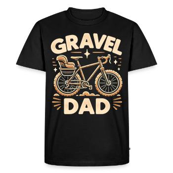 Papa gravel - T-shirt Premium bio Homme - noir - Devant - Nico (187cm)
