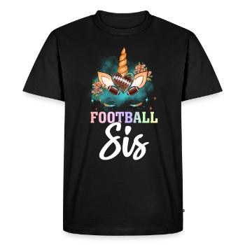 Joueuse de football fille de football - T-shirt Premium bio Homme - noir - Devant - Nico (187cm)