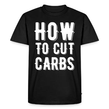 Comment aimer les glucides : Petit-déjeuner, - T-shirt Premium bio Homme - noir - Devant - Nico (187cm)