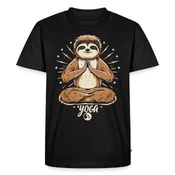 Équilibre et sérénité : le yoga de la paresse - T-shirt Premium bio Homme - noir - Devant - Nico (187cm)