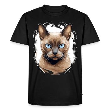 Chat birman Birmanie Katze - T-shirt Premium bio Homme - noir - Devant - Nico (187cm)