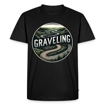 Graveling Gravelbike Gravelbiker Gravel Bike - T-shirt Premium bio Homme - noir - Devant - Nico (187cm)