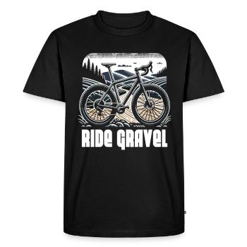 Roulez sur le gravier - T-shirt Premium bio Homme - noir - Devant - Nico (187cm)