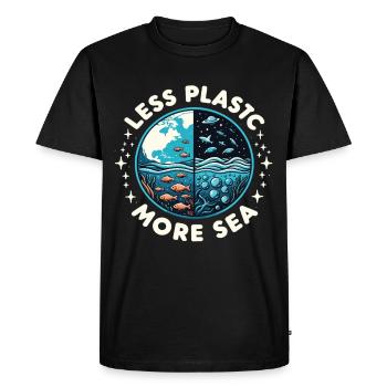 Less Plastic More Sea Environment Environmentalists - Men's Premium Organic T-Shirt - black - Front - Nico (187cm)