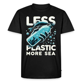 Less Plastic More Sea Environment Environmentalists - Men's Premium Organic T-Shirt - black - Front - Nico (187cm)