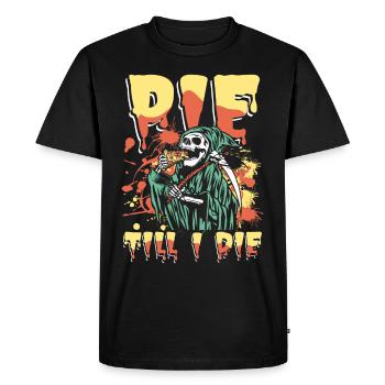 Pie till i die | cupcake & cookies grim reaper - Men's Premium Organic T-Shirt - black - Front - Nico (187cm)