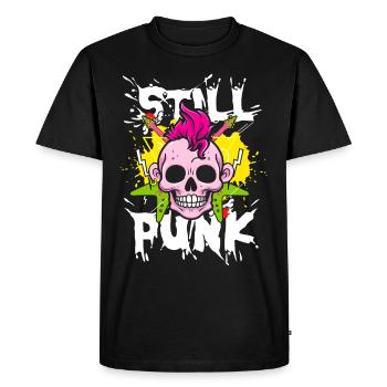Still punk | anti establishment skull - Men's Premium Organic T-Shirt - black - Front - Nico (187cm)