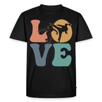 Combattant d’arts martiaux de capoeira - T-shirt Premium bio Homme - noir - Devant - Nico (187cm)