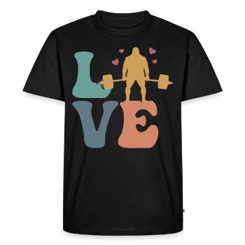 Soulevé de terre Soulevé de terre Haltérophilie - T-shirt Premium bio Homme - noir - Devant - Nico (187cm)