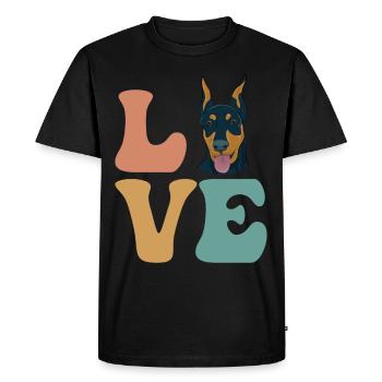 Chien Doberman - T-shirt Premium bio Homme - noir - Devant - Nico (187cm)