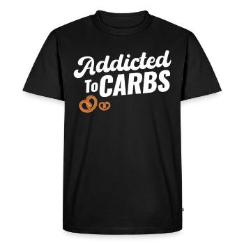 Accro au petit-déjeuner des amoureux des glucides - T-shirt Premium bio Homme - noir - Devant - Nico (187cm)