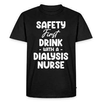 Boire un verre avec une infirmière en dialyse - T-shirt Premium bio Homme - noir - Devant - Nico (187cm)