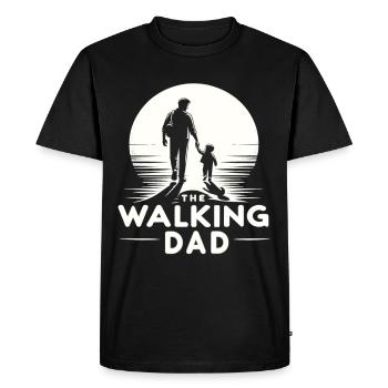 Le papa qui marche - T-shirt Premium bio Homme - noir - Devant - Nico (187cm)