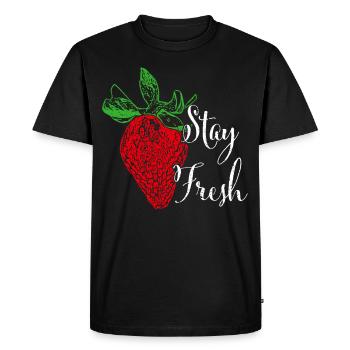 Restez frais Fraises Fruits Fruits Végétarien Végétalien - T-shirt Premium bio Homme - noir - Devant - Nico (187cm)