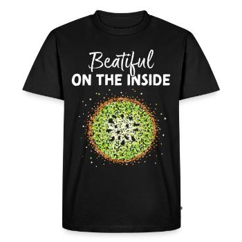Kiwi Fruits Fruits Amateur de fruits Vegan Vegan - T-shirt Premium bio Homme - noir - Devant - Nico (187cm)